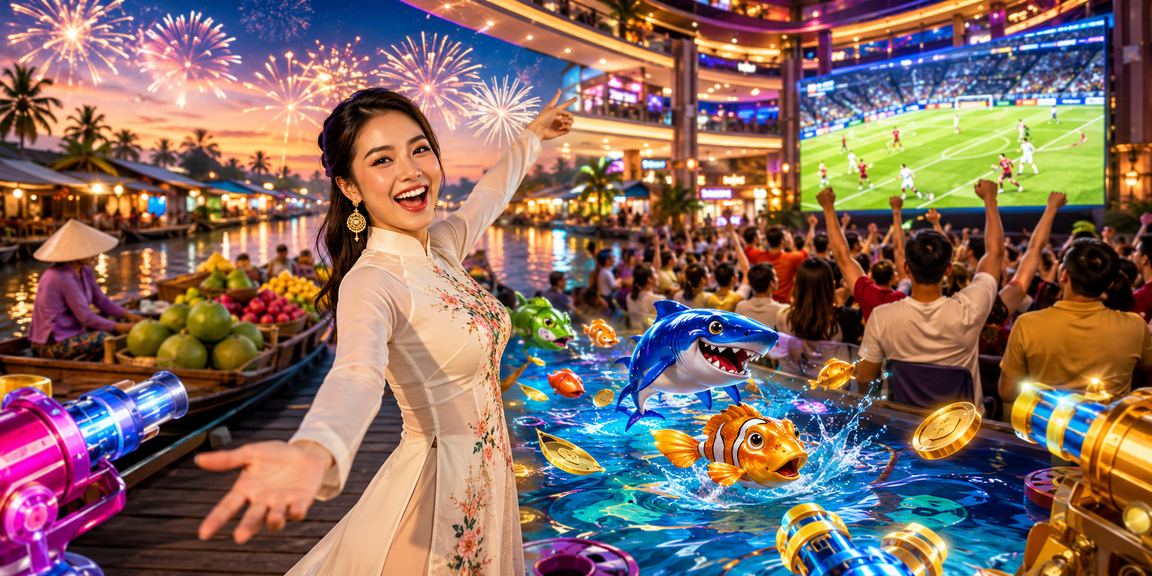 Cảnh lễ hội đánh cá miền sông Mekong